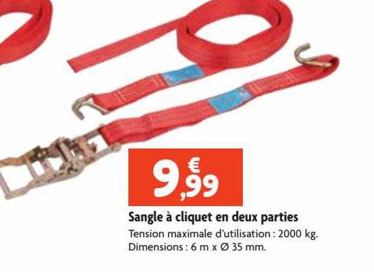sangle à cliquet en deux parties