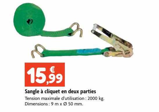 sangle à cliquet en deux parties