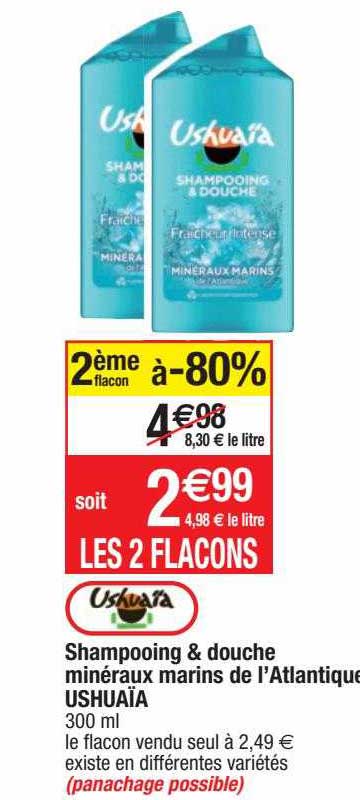 shampooing & douche minéraux marins de l'atlantique ushuaïa