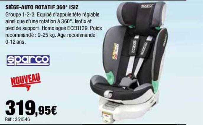 siège-auto rotatif 360° isiz sparco