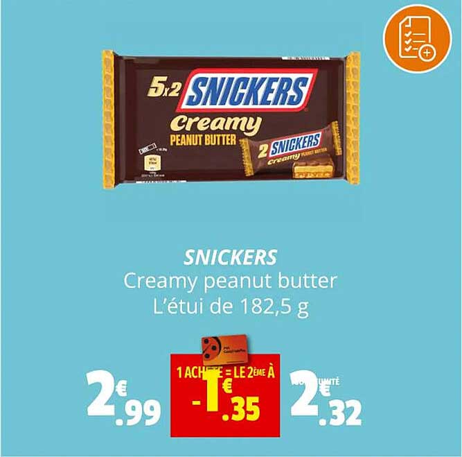 snickers creamy peanut butter l'étui