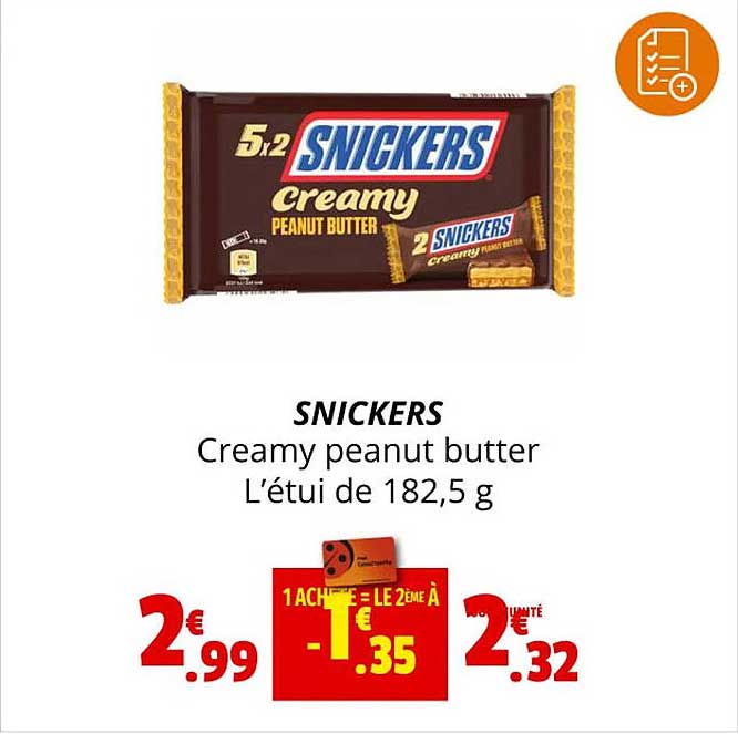 snickers creamy peanut butter