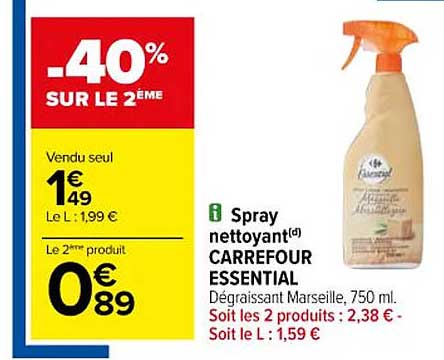 Spray Nettoyant Carrefour Essential