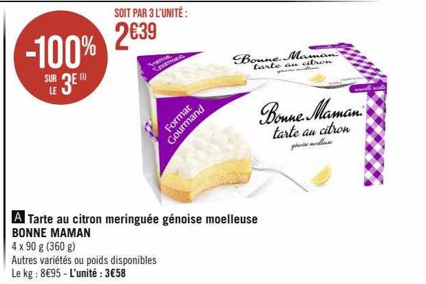 tarte au citron meringuée génoise moelleuse bonne maman