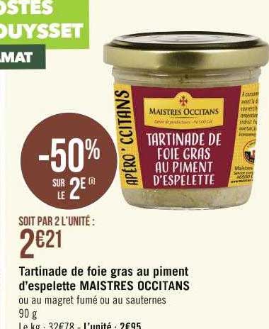 tartinade de foie gras au piment d'espelette maistres occitans