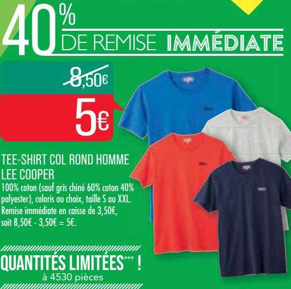 tee-shirt col rond homme lee cooper
