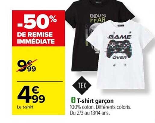 tex t-shirt garçon
