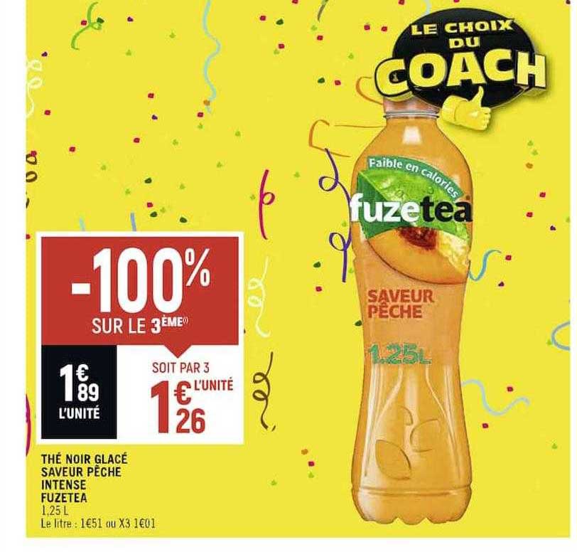 Thé Noir Glacé Saveur Pêche Intense Fuzetea