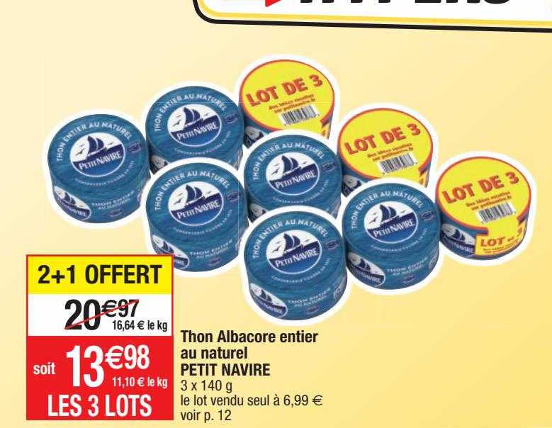thon albacore entier au naurel petit navire