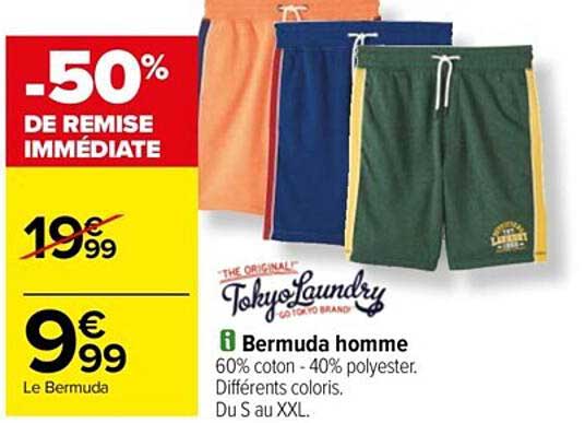 tokyo laundry bermuda homme