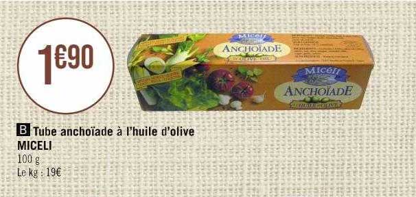 tube anchoïade à l'huile d'olive miceli