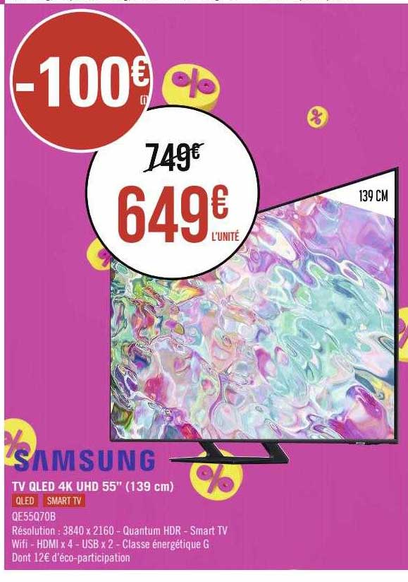 Tv Qled 4k Uhd 55" (139 Cm) Samsung