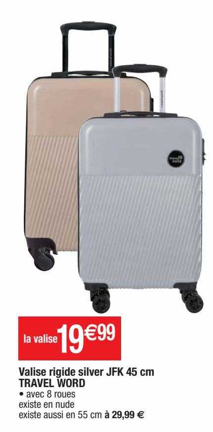 valise rigide silver jfk 45 cm travel word