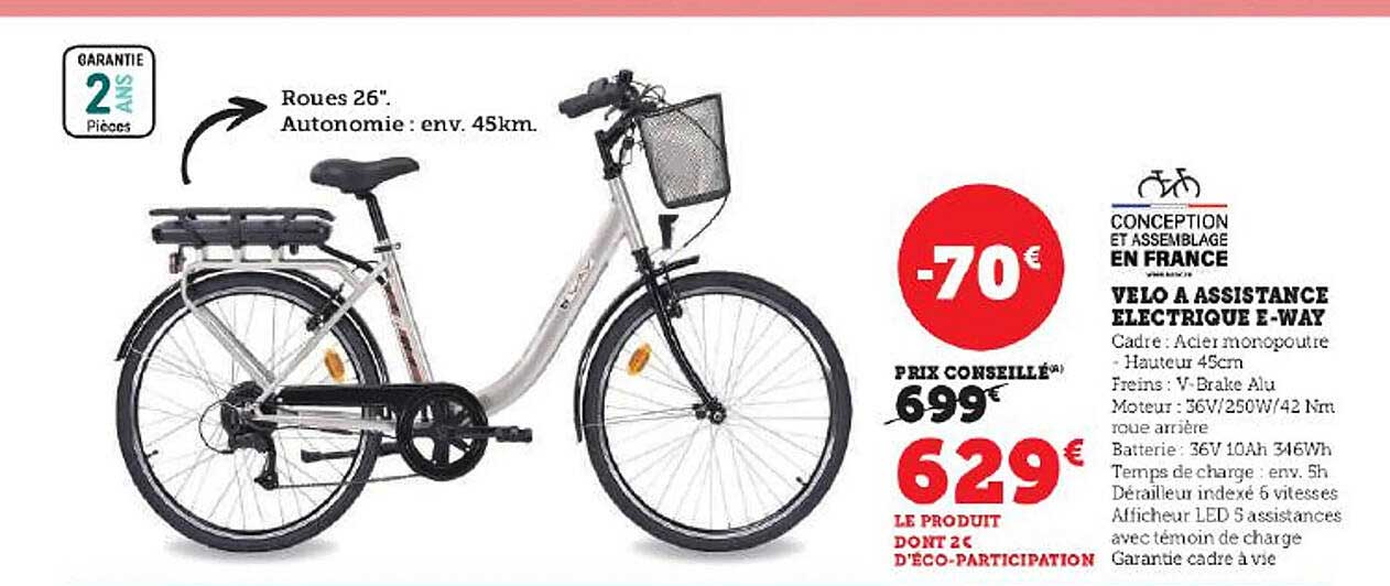 vélo à assistance électrique e-way