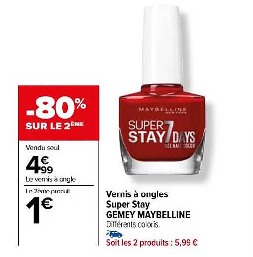 vernis à ongles super stay gemey maybelline