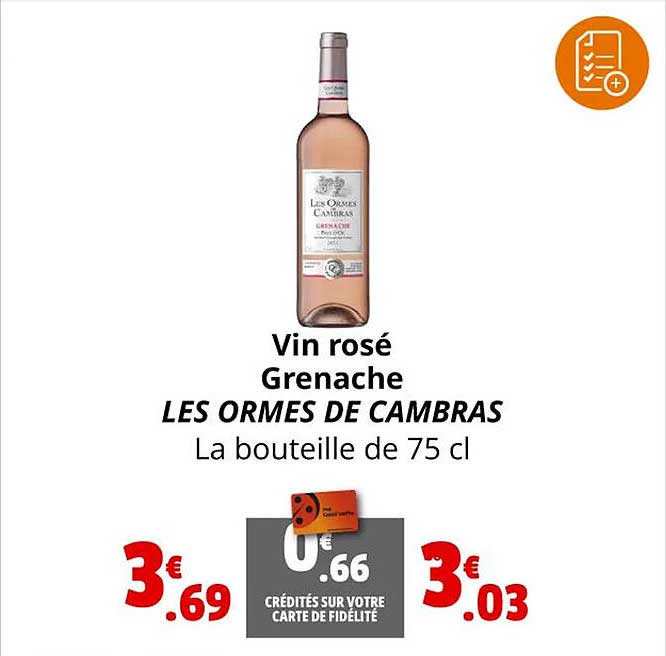 vin rosé grenache les ormes de cambras