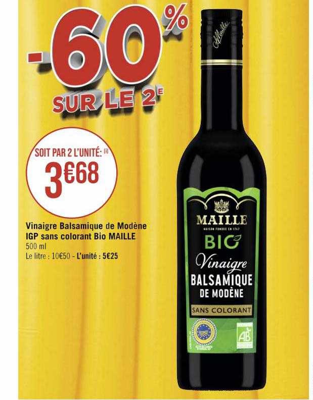 vinaigre balsamique de modène igp sans colorant bio maille
