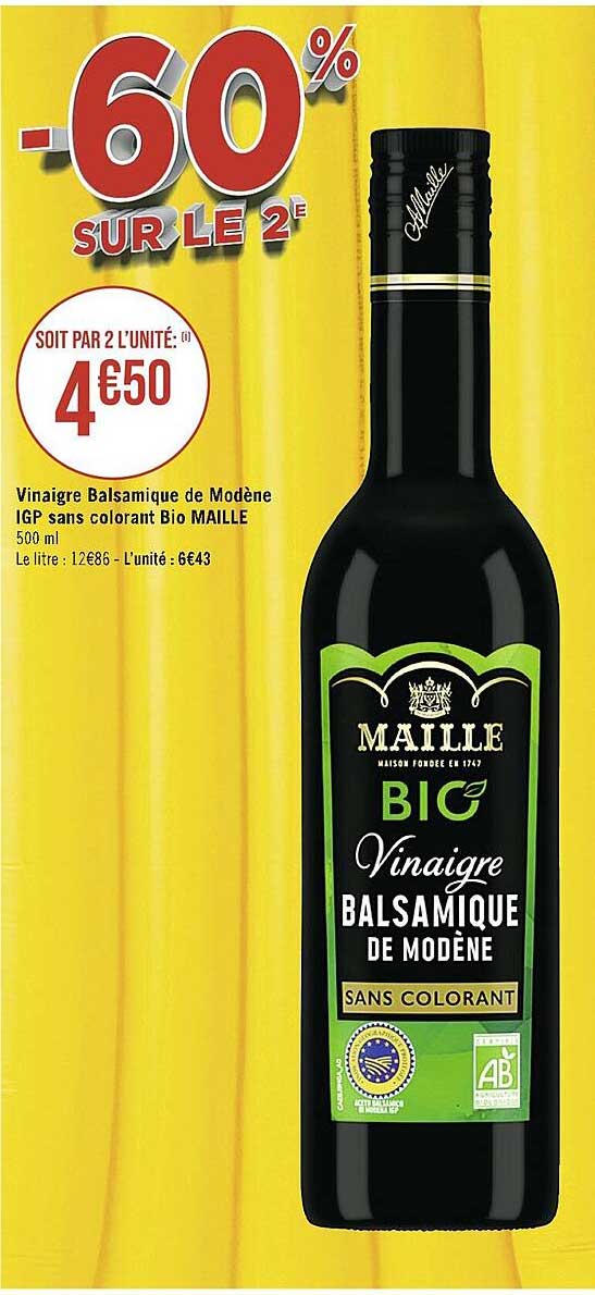 vinaigre balsamique de modène igp sans colorant bio maille