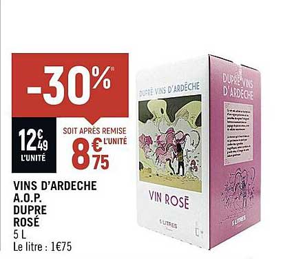 vins d'ardeche a.o.p. dupré rosé