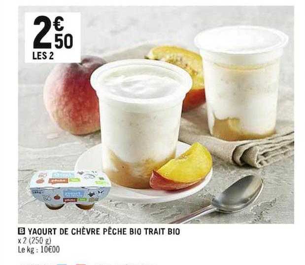 yaourt de chèvre pêche bio trait bio