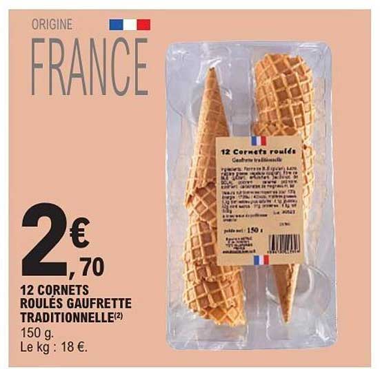 12 Cornets roulés gaufrette traditionnelle