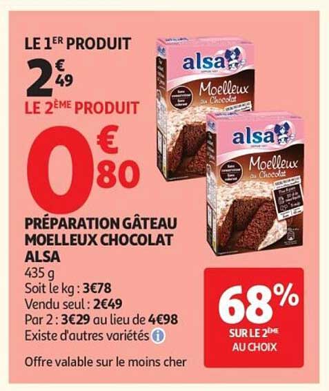 alsa Préparation gâteau moelleux chocolat