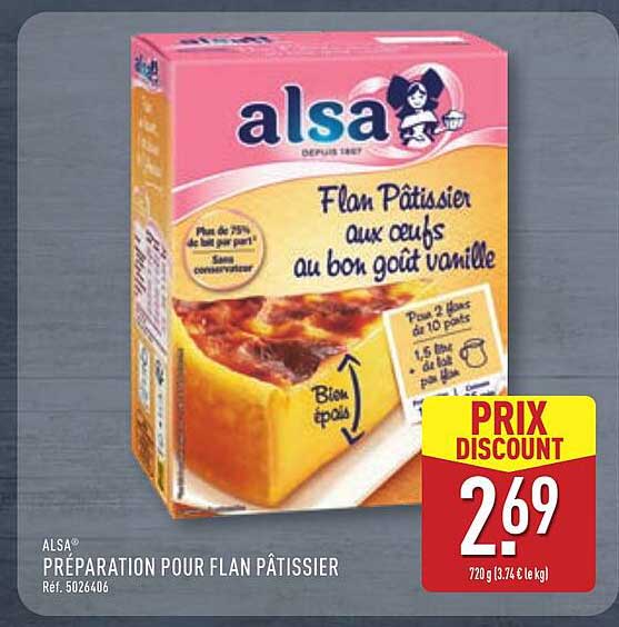 alsa Préparation pour flan pâtissier
