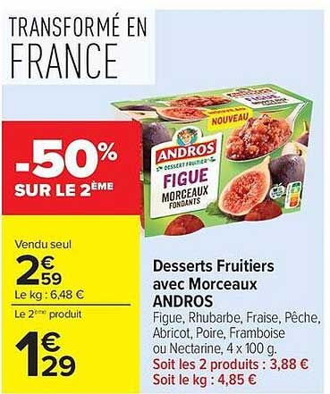 ANDROS Desserts Fruitiers avec Morceaux