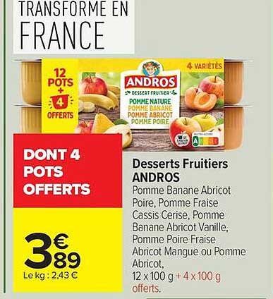 Andros Desserts Fruitiers