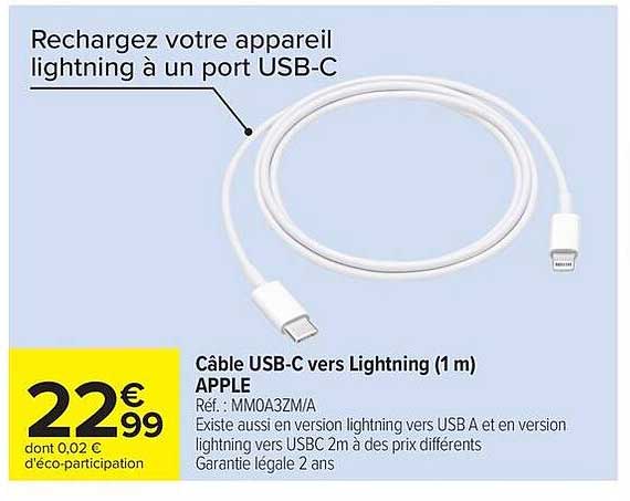 APPLE Câble USB-C vers Lightning