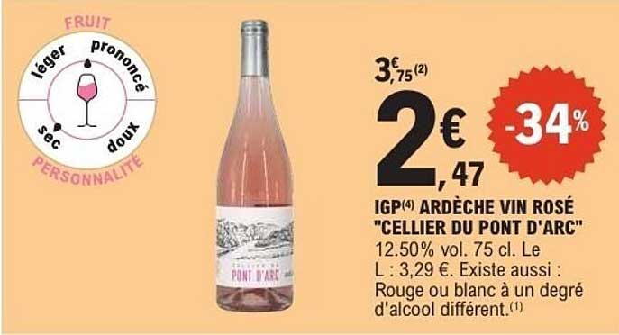 ARDECHE VIN ROSÉ CELLIER DU PONT D’ARC