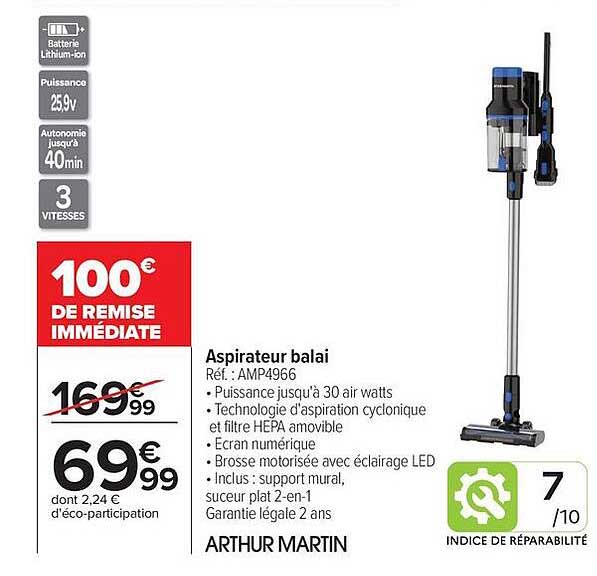 ARTHUR MARTIN Aspirateur balai