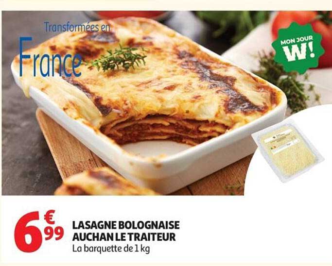 AUCHAN LE TRAITEUR LASAGNE BOLOGNAISE