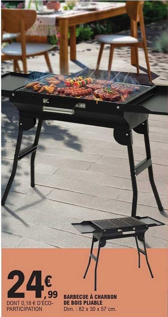 BARBECUE À CHARBON DE BOIS PLIABLE