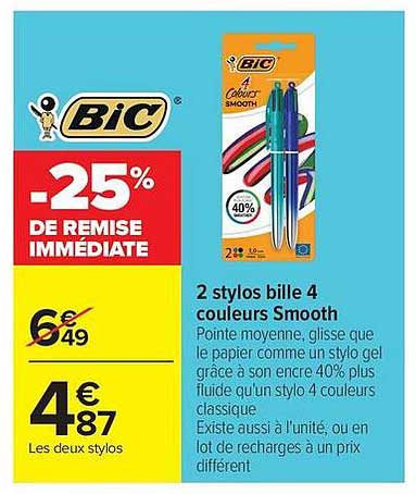 Bic 4 couleurs Smooth