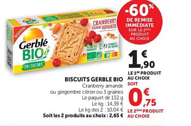 Biscuits Gerblé Bio