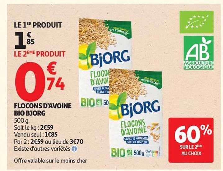 Bjorg Flocons d'avoine BIO