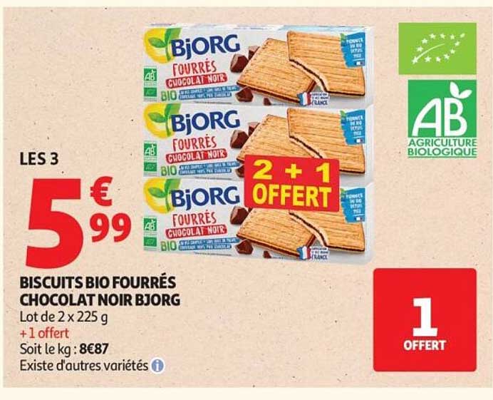 Bjorg Fourrés Chocolat Noir