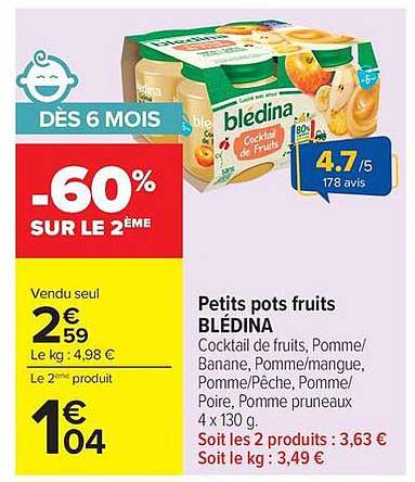 Blédina Petits pots fruits
