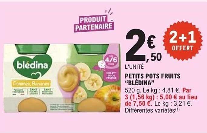 blédina Petits pots fruits
