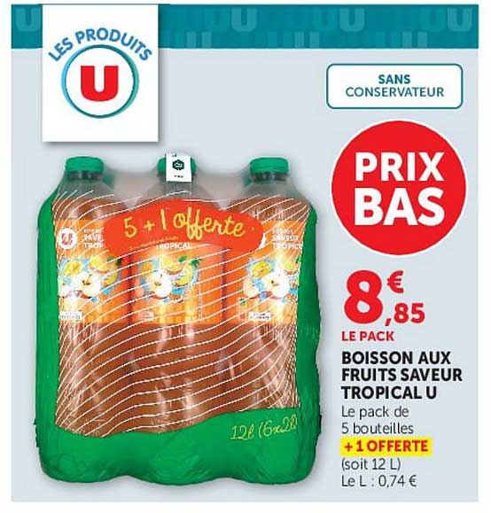 Boisson aux fruits saveur tropical U
