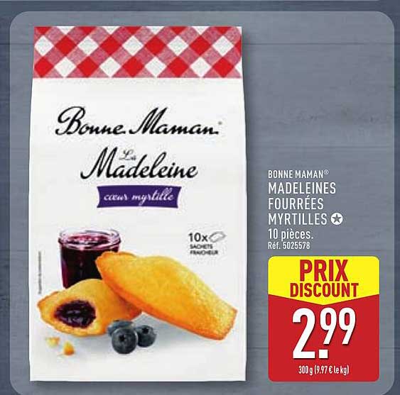 Bonne Maman Madeleines fourrées myrtilles