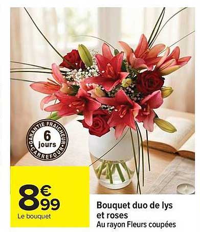 Bouquet duo de lys et roses