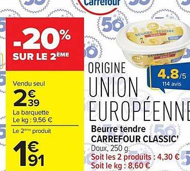 Carrefour Beurre tendre CLASSIC