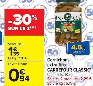 CARREFOUR CLASSIC' Cornichons extra-fins