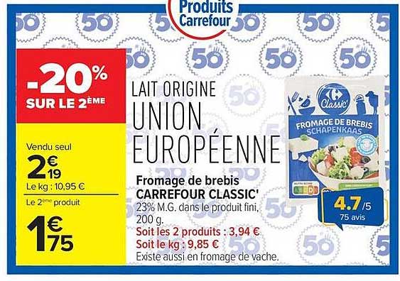 Carrefour Classic' Fromage de brebis SCHAPENKAAS