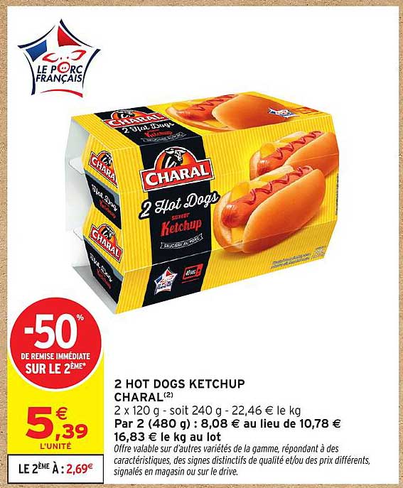 CHARAL 2 Hot Dogs Ketchup