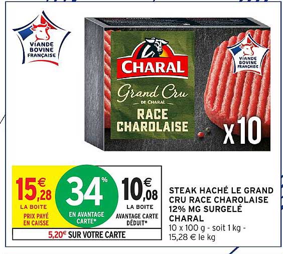 CHARAL Steak Haché Le Grand Cru Race Charolaise