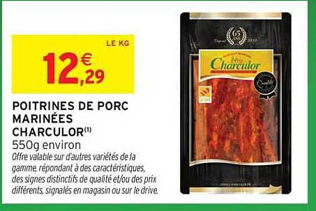 Charculor Poitrines de porc marinées