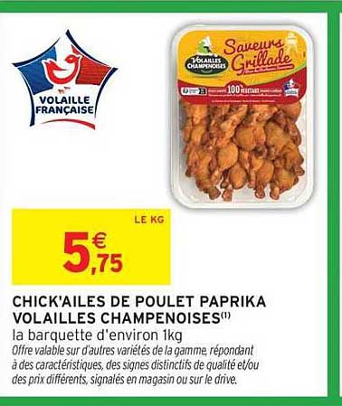 CHICK’AILES DE POULET PAPRIKA